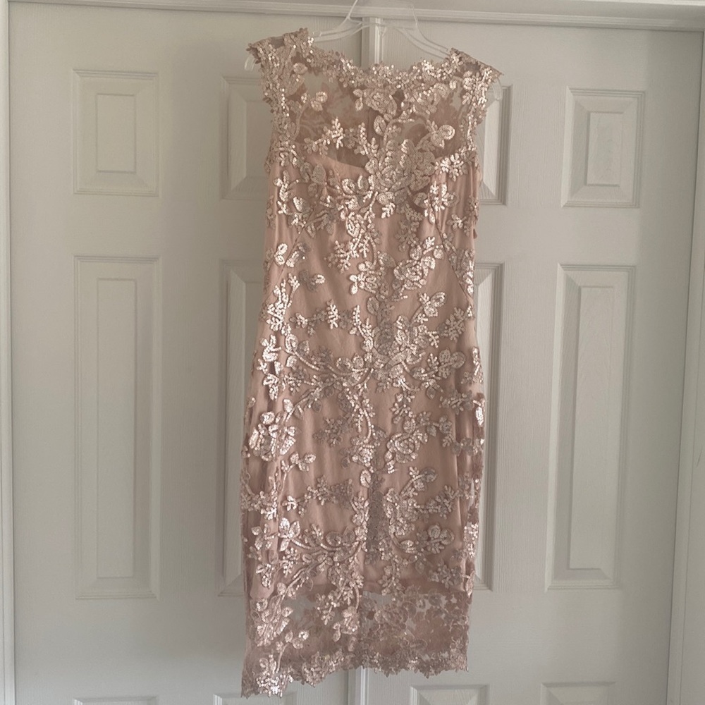 Tadashi Shoji Women’s pink sparkly Cocktail Dress size 4